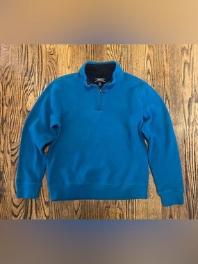 Lands' End Men's Bright Blue Half-Zip Sweater